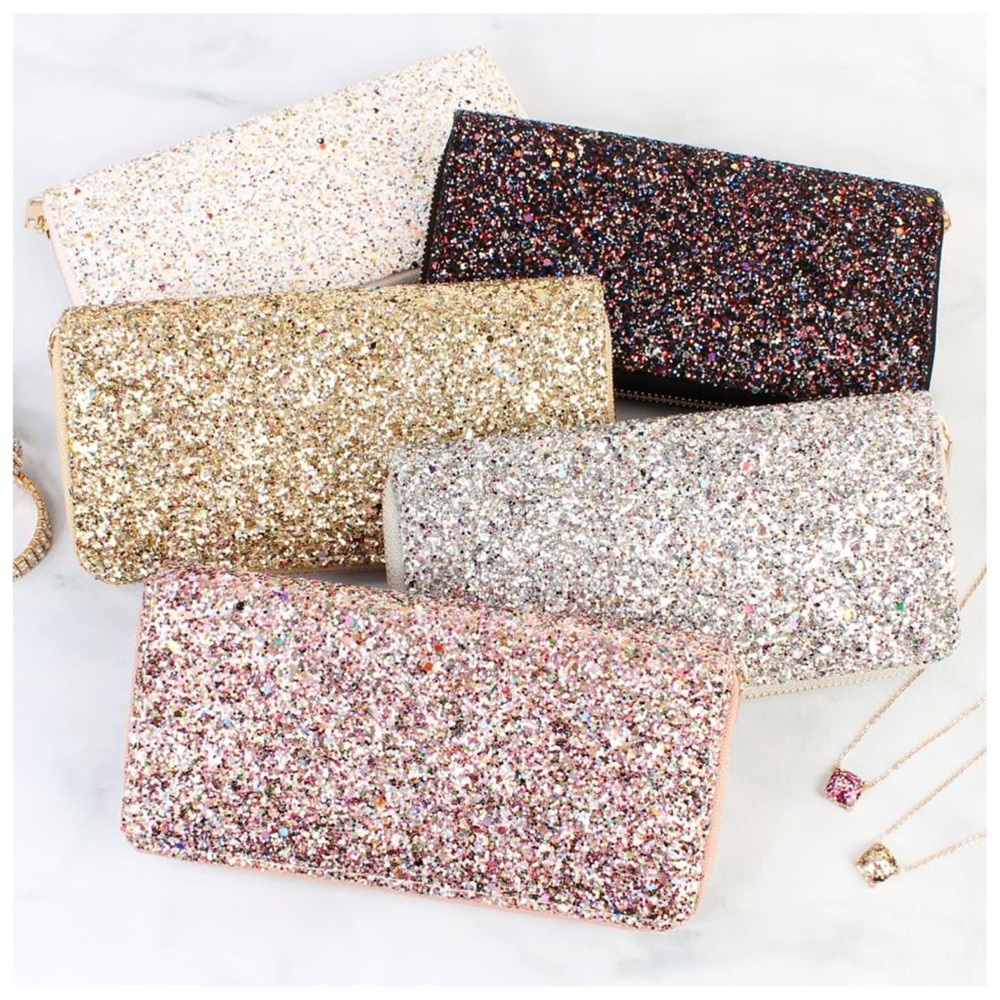 Silver glitter zip around wallet - Picture 6 of 7